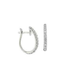 18ct White Gold Diamond Huggies