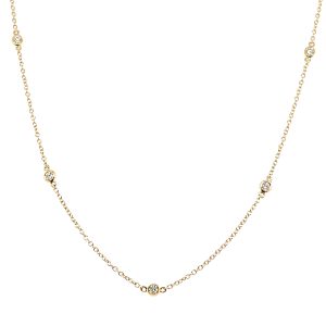 18ct yellow gold diamond set chain