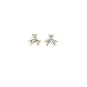 18ct Yellow Gold Diamond Trilogy Earrings