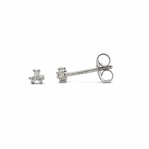 9ct White Gold Super Petite Diamond stud Earrings.