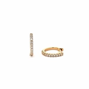 18ct Yellow Gold Petite Diamond Huggies