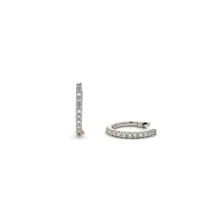 18ct White Petite Diamond Huggies