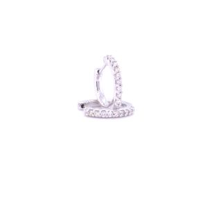 9ct White Gold Diamond Huggies