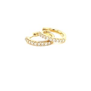9ct Yellow Gold Diamond Set Huggies