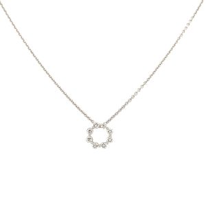 18ct White Gold Diamond pendant and fine chain.