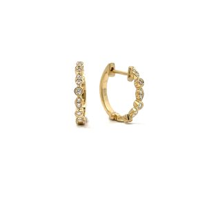9ct Yellow Gold Diamond Huggies