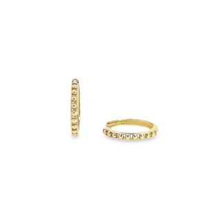 9ct Yellow gold Bead Huggie