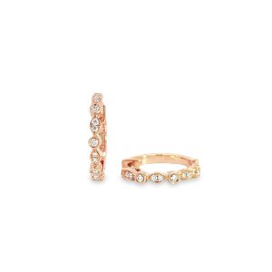 9ct Rose Gold Diamond Huggies