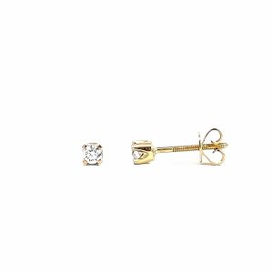9ct Yellow Gold Diamond Stud F/GVS .16ct TDW